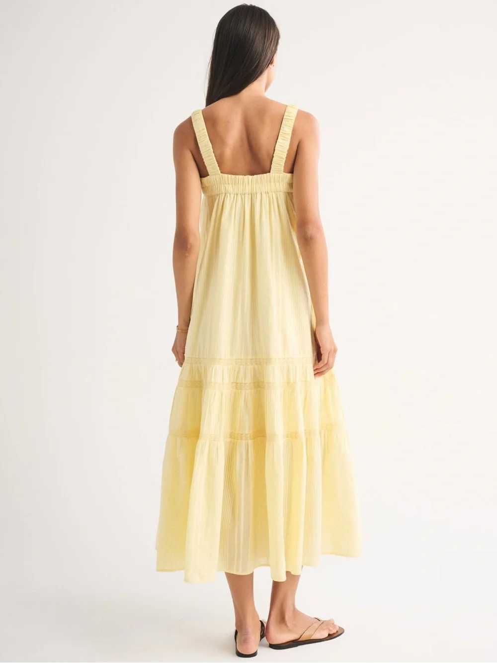 Abercrombie & Fitch 100% Cotton Tiered Flowy Maxi Dress